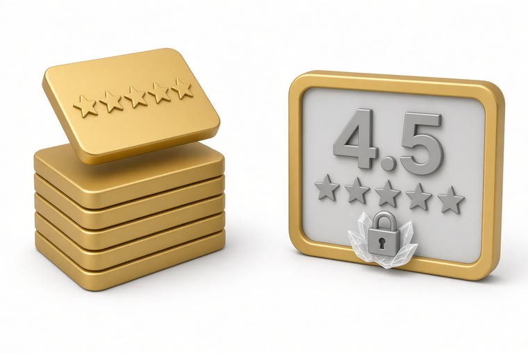 Why your rating does not move when you add 5-star reviews